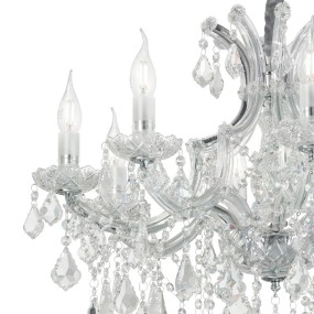 Lustre classique pampilles en cristal transparent 8 lumières