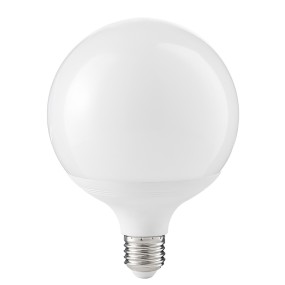 Lampadina globo plastica bianca, E27 20W led, luce naturale