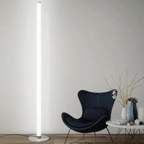 Moderna lámpara de pie cilíndrica con módulo LED regulable de luz cálida