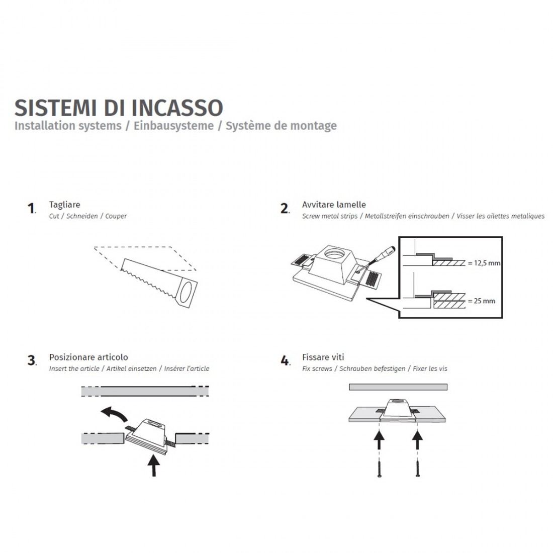 Belfiore 9010 ARA 4215.35 Spot LED encastrable GU10 en plâtre