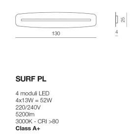 Plafonnier rectangulaire moderne, module LED dimmable chaud