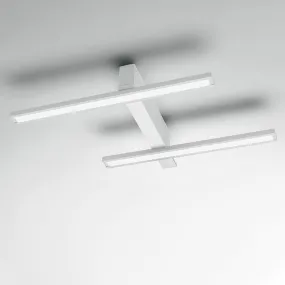 Plafón o aplique de aluminio blanco con LED de luz cálida regulable