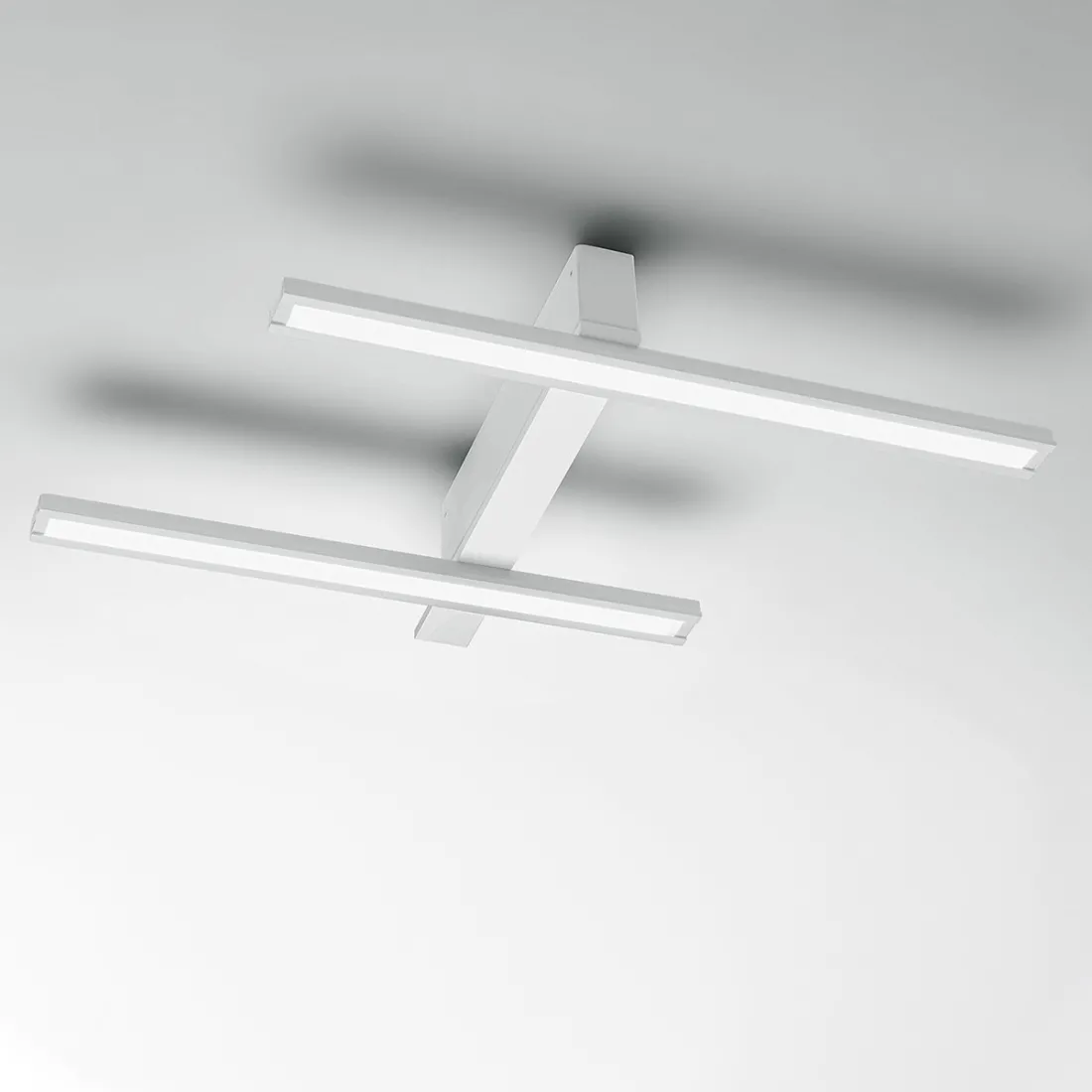 Deckenleuchte oder Wandleuchte aus weißem Aluminium mit dimmbarem warmem LED-Licht