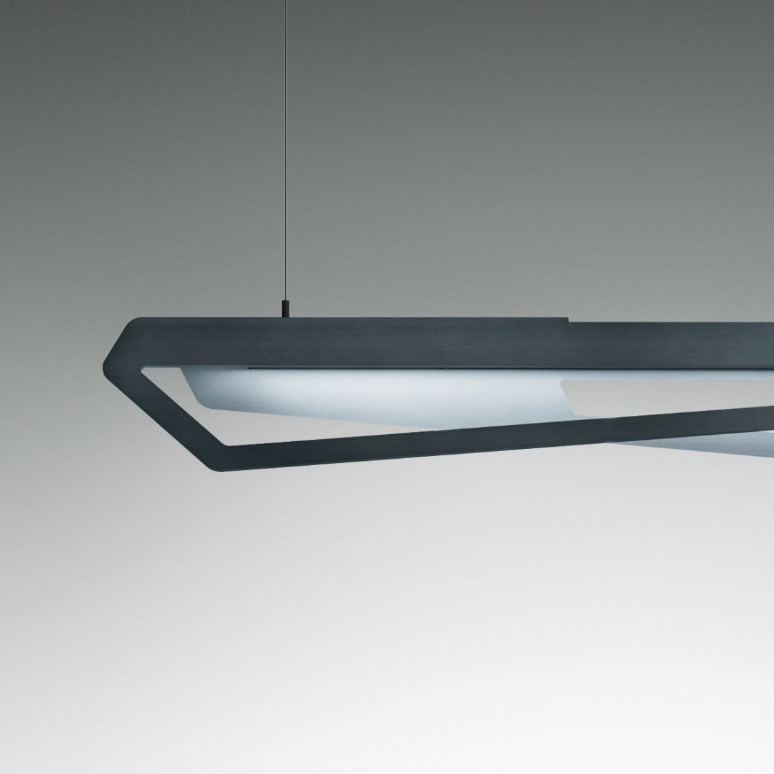 Moderner rechteckiger LED-Kronleuchter mit warmem dimmbarem Licht