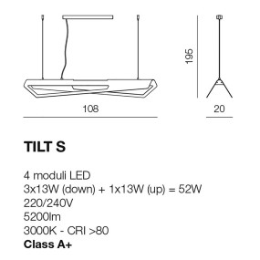 Lampadario moderno rettangolare a led luce calda dimmerabile