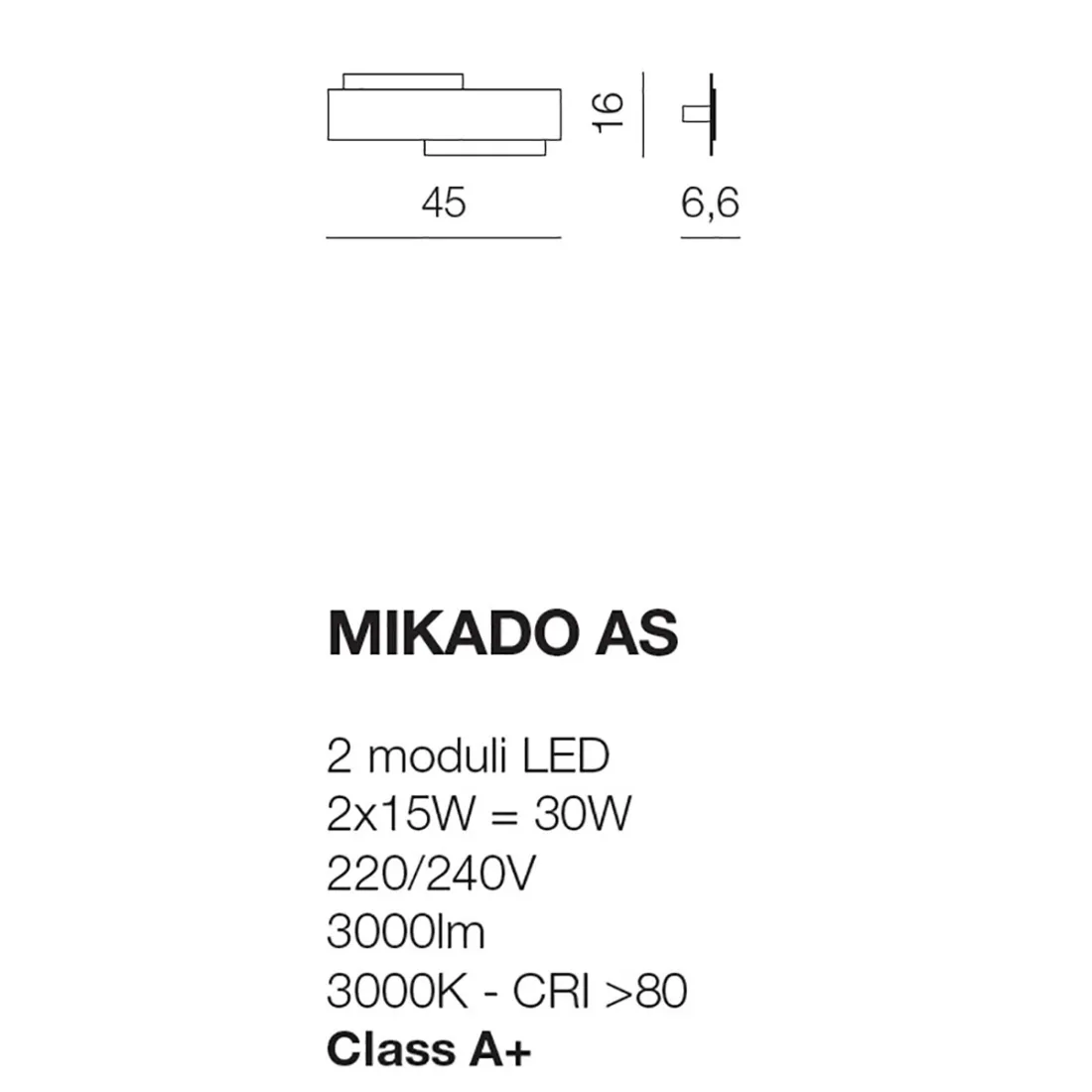 Aplique moderno rectangular con módulo LED integrado, luz cálida