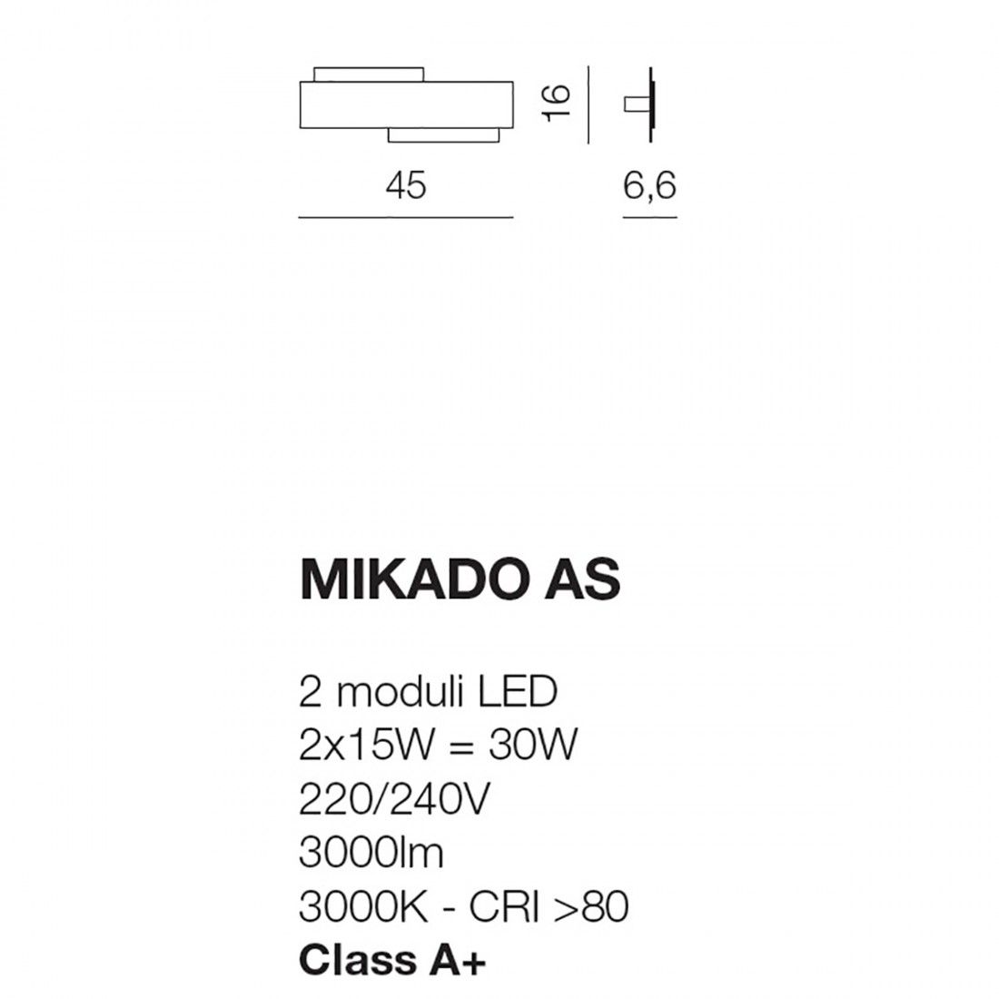 Applique moderna rettangolare modulo led integrato luce calda