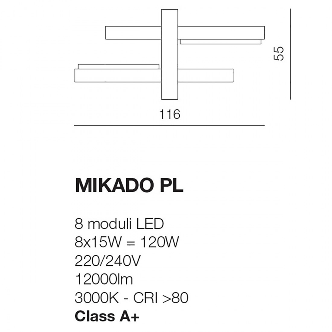 Plafoniera moderna rettangolare modulo led integrato luce calda