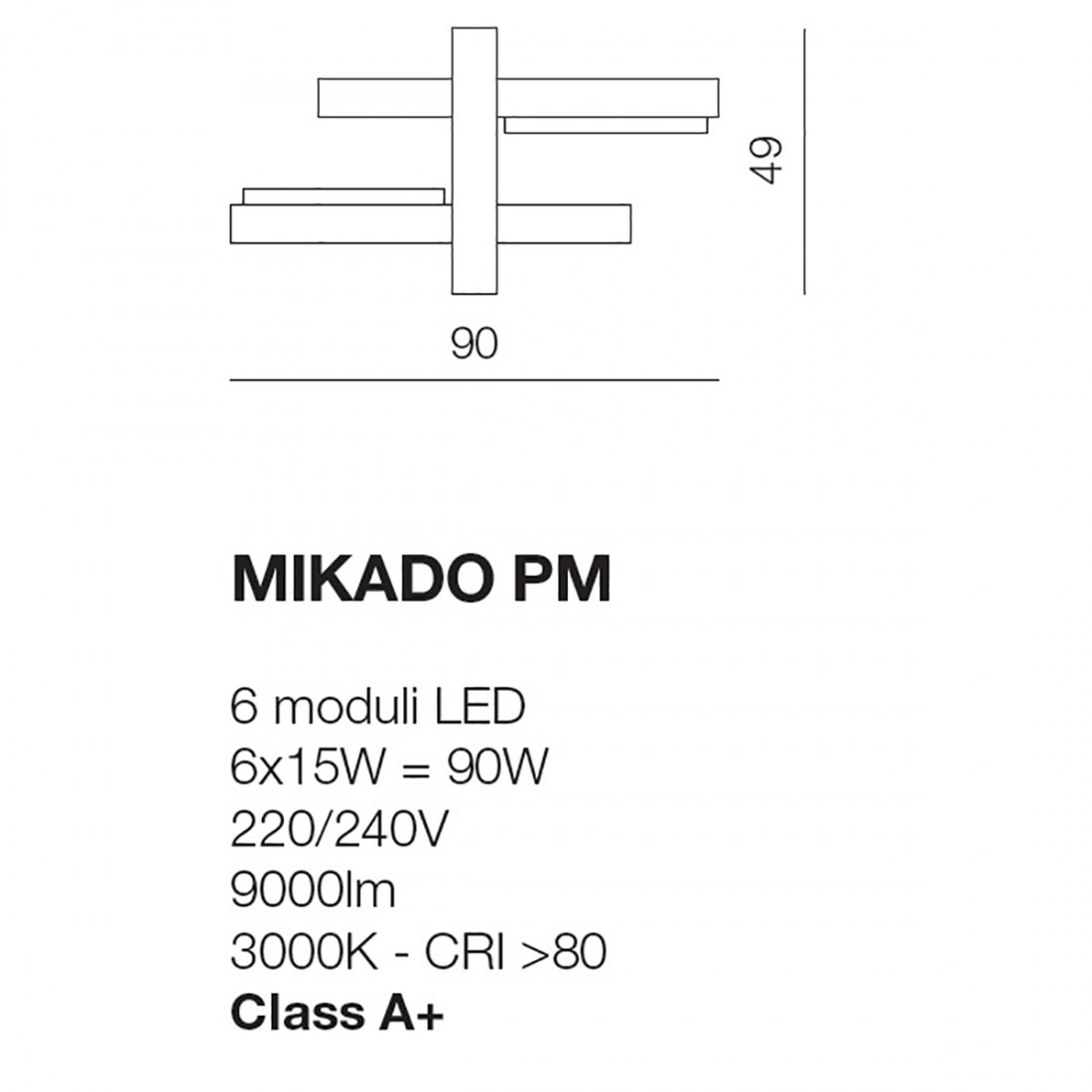 Lámpara de techo rectangular moderna con módulo LED integrado, luz cálida