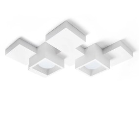 Quadratische Deckenleuchte aus Gips Side T292 Sforzin Illuminazione