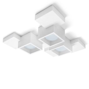 Quadratische Deckenleuchte aus Gips Side T293 Sforzin Illuminazione