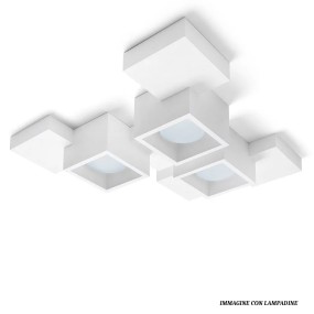 Sforzin Illuminazione SIDE T293 GX53 Plafonnier LED en plâtre