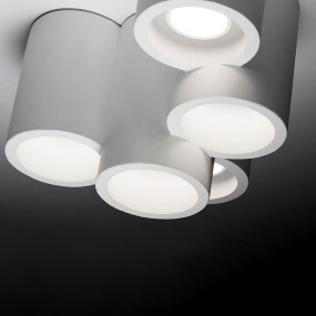 Sforzin Illuminazione plafonnier en plâtre avec cinq lumières