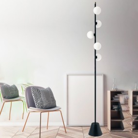Miloox Stehleuchte MX-POMI '1744 101 G9 LED moderne Stehleuchte mit innenliegenden mundgeblasenen Glaskugeln