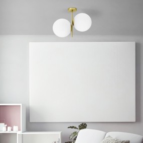 Plafoniera Miloox MX-JUGEN 1744 67 E27 LED 25CM globo vetro bianco lampada soffitto moderna interno