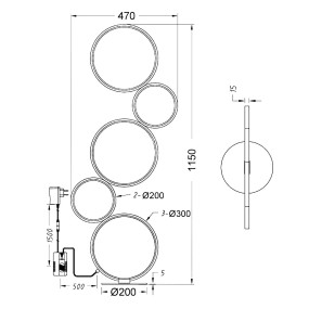 Piantana moderna ad anelli Rondo Trio Lighting 422610532