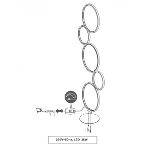 Lampadaire annulaire moderne Rondo Trio Lighting 422610532