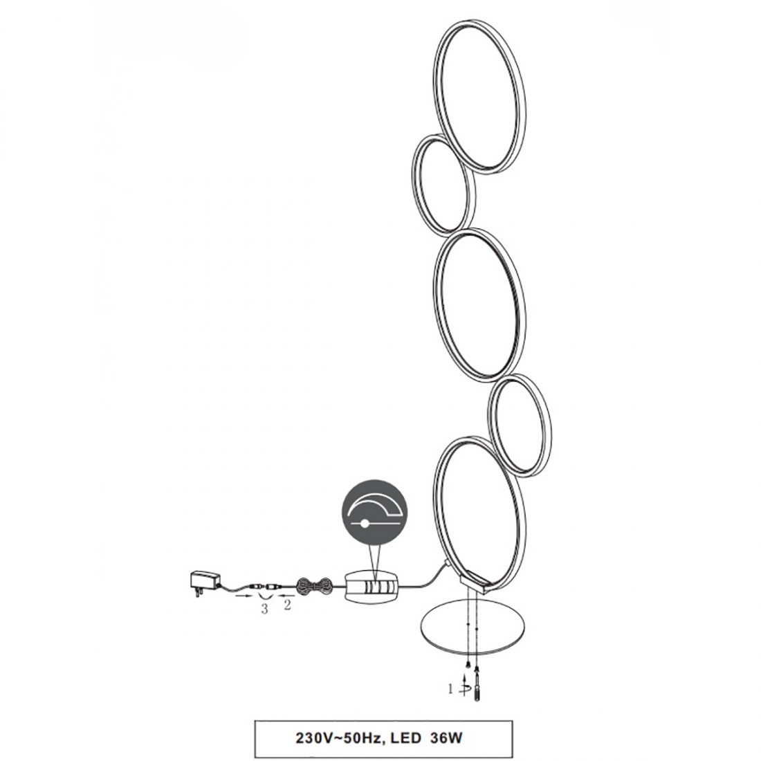 Piantana moderna ad anelli Rondo Trio Lighting 422610532