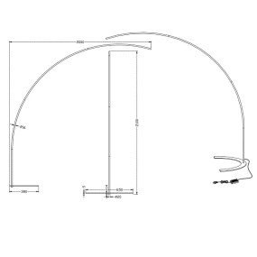 Piantana braccio ad arco Trio Lighting led dimmerabile