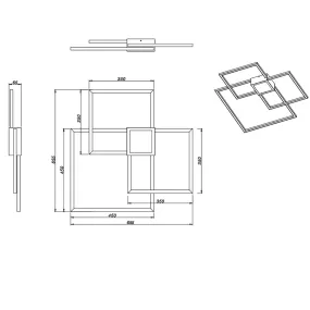 Plafoniera Hydra Trio Ligthing quadrati a led dimmerabili