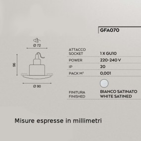 Faretto incasso GE-GFA070 GEA LED