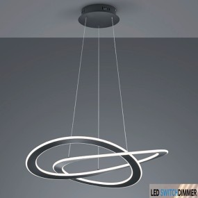 Sospensione Oakland Trio Lighting led luce calda dimmerabile nikel o antracite