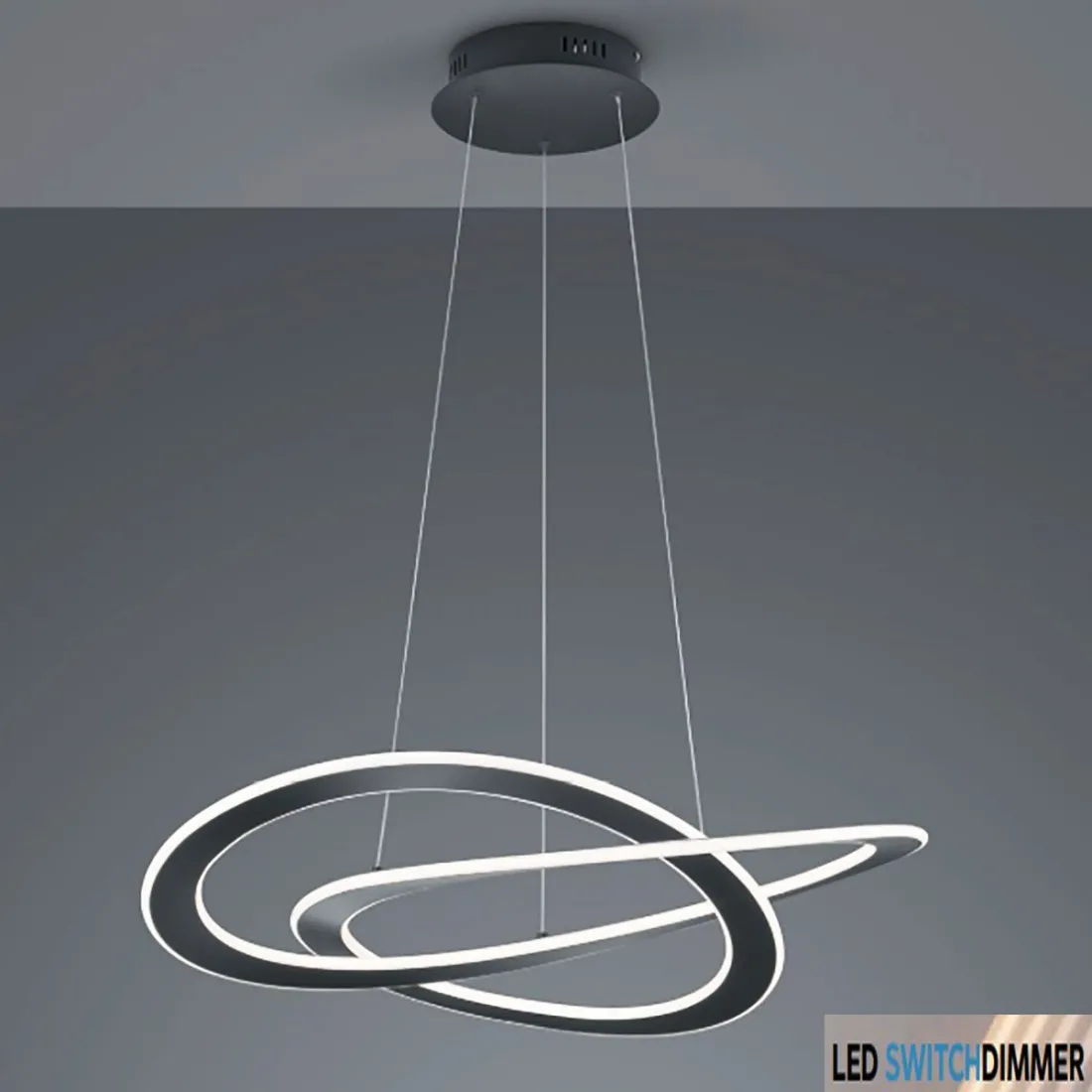 Oakland Trio Lighting suspensión led regulable luz cálida níquel o antracita
