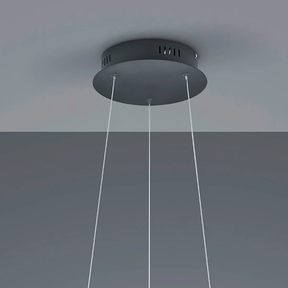 Oakland Trio Lighting suspensión led regulable luz cálida níquel o antracita