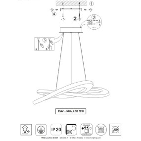 Sospensione Oakland Trio Lighting led luce calda dimmerabile nikel o antracite