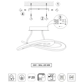 Oakland Trio Lighting LED-Deckenleuchte dimmbar