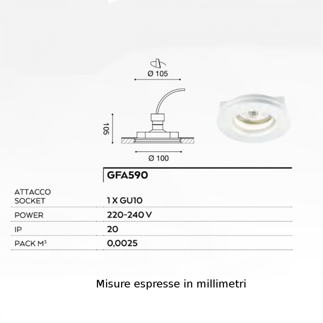 Faretto incasso GE-GFA590 Gea Led