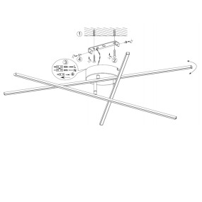 Plafonnier Tiriac 671610307 Trio Lighting led dimmable pivotant