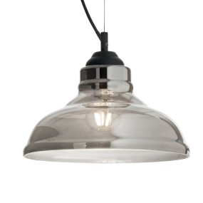 Suspension classique en verre transparent avec culot E27 60W max.