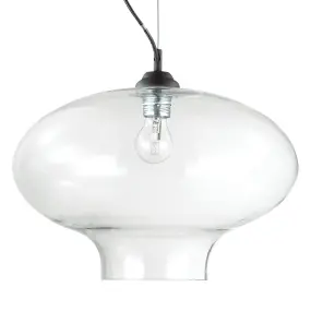 Moderne Klarglas-Pendelleuchte mit E27-Fassung max. 60W.