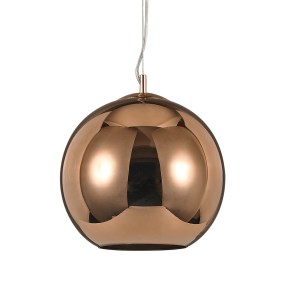 Ideal Lux Kugelaufhängung aus geblasenem Kupferglas mit LED