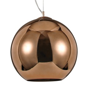 Lampadario classica Ideal Lux NEMO SP1 D40 111919 E27 LED vetro soffiato rame
