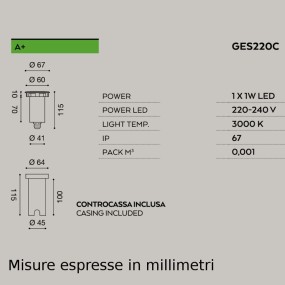 Spot encastrable en acier Gea Led SHALLY IP67