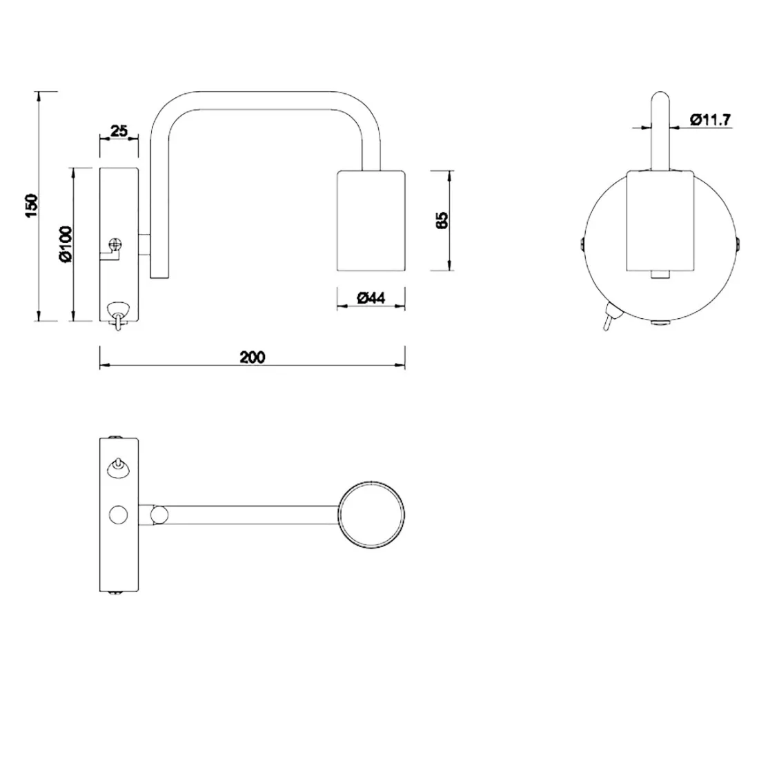 Trio Lighting aplique DIALLO 208070132 E27 LED