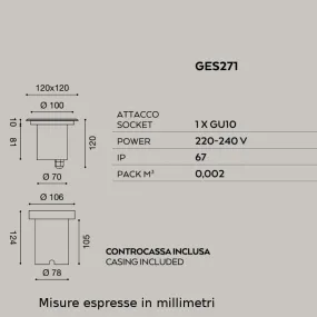 Faretto incasso acciaio Gea...