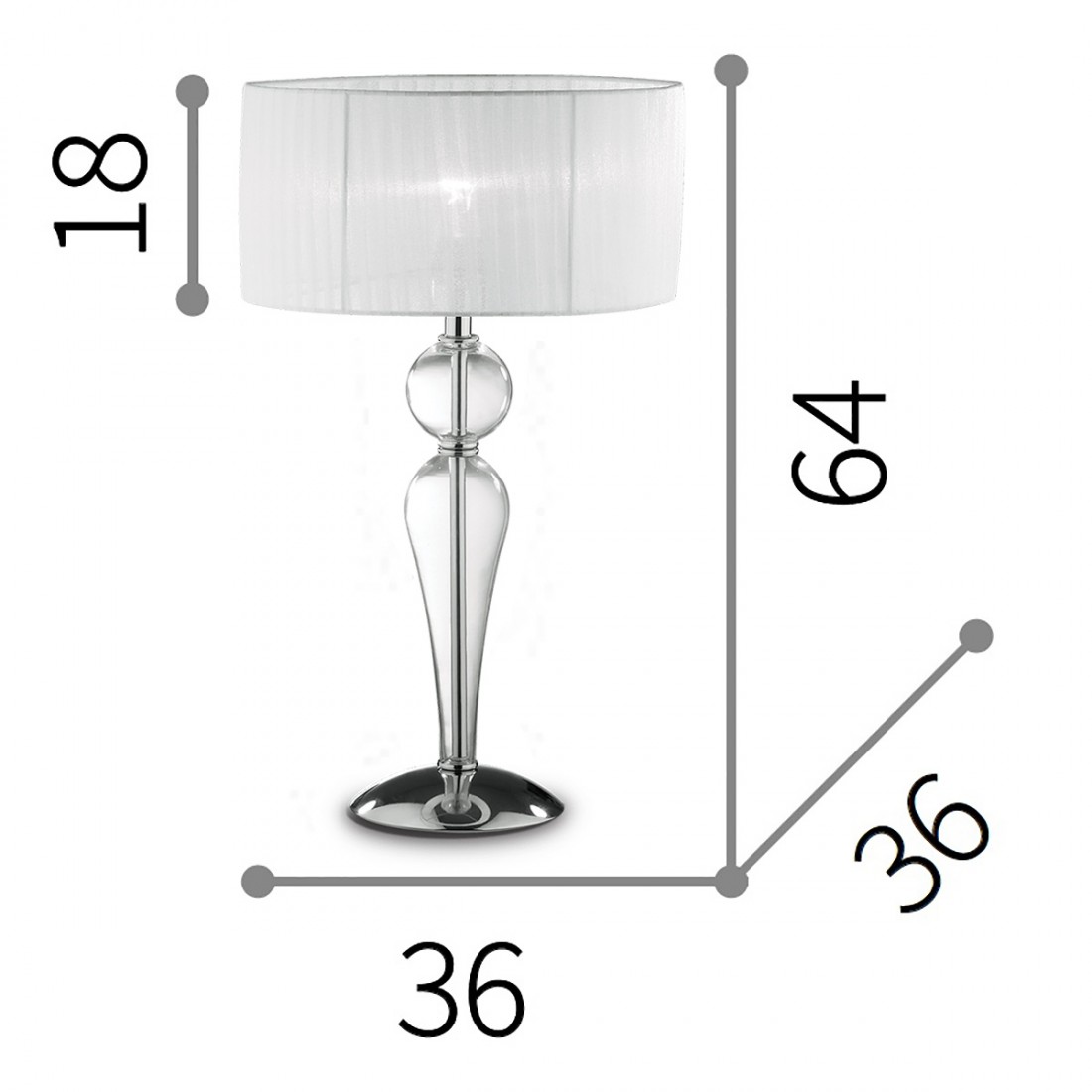 Ideal Lux lámpara de sobremesa moderna DUCHESS TL1 GRANDE E27 LED