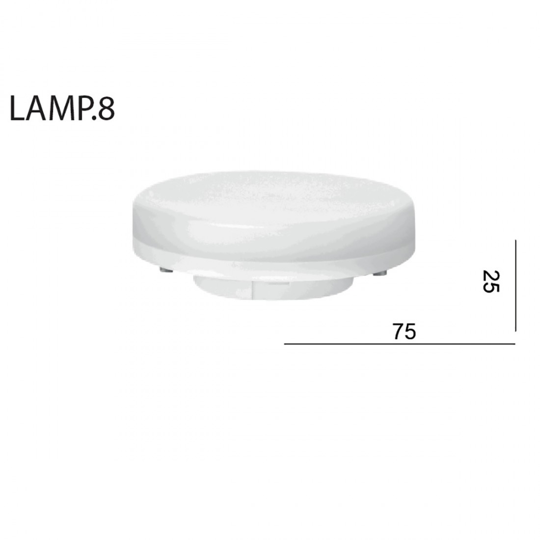 Lampadina a led 6.5W Lamp 8 Toscot con attacco baionetta Gx53, 220V