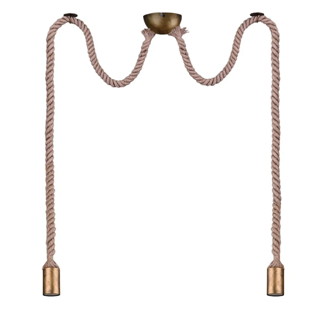 Rope Trio Lighting Rope Lustre 2 Lumières Rustique Vintage