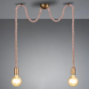 Rope Trio Lighting Rope Lustre 2 Lumières Rustique Vintage