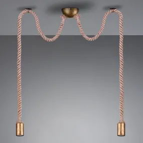Rope Trio Lighting lámpara de cuerda 2 luces rústico vintage