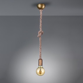 Lampadario corda 1 luce Rope Trio Lighting rustica vintage solo lampadina