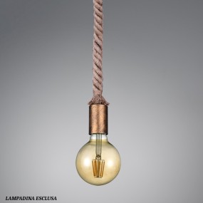 Rope Trio Lighting lámpara de cuerda 1 luz rústica vintage bombilla solamente