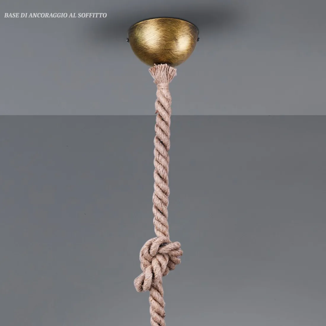 Rope Trio Lighting lámpara de cuerda 1 luz rústica vintage bombilla solamente