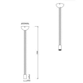 Rope Trio Lighting lámpara de cuerda 1 luz rústica vintage bombilla solamente