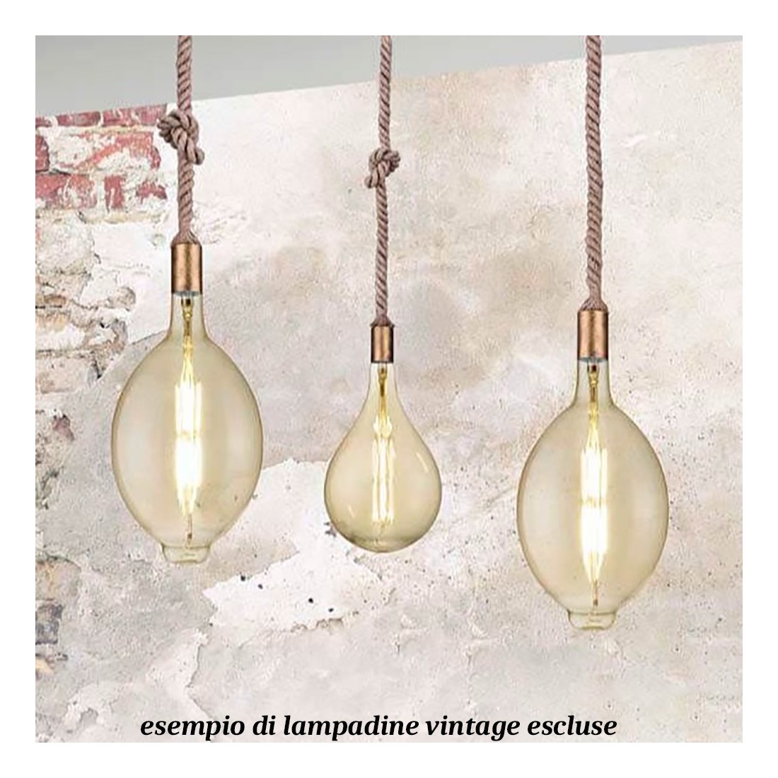 Rope Trio Lighting Rope Lustre 2 Lumières Rustique Vintage