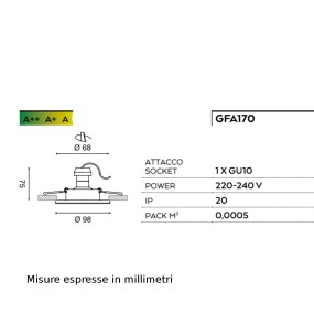 Faretto incasso GE-GFA170 Gea Led